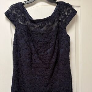 Tadashi Shoji Navy Lace Prom Dress